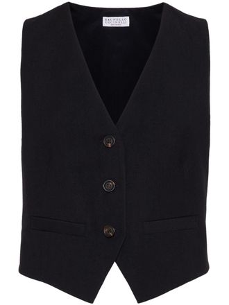 Brunello Cucinelli Gilet met V-hals - Zwart