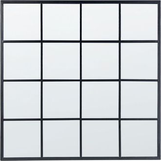 Beliani Beliani - Specchio da parete a forma di finestra quadrata con struttura in metallo nero 78 x 78 cm Blesle