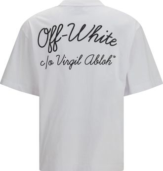 Off-white Mens Script Skate T-Shirt White Cotton T-Shirts And Polos