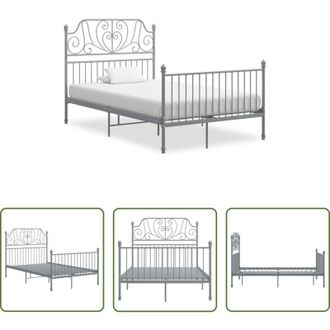 vidaXL vidaXL Letto grigio - Giroletto Grigio in Metallo 120x200 cm