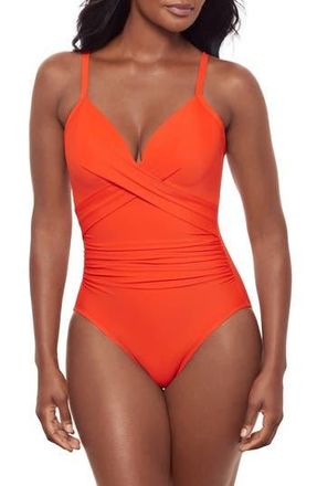 Miraclesuit Captivate Rock Solid Strappy One-Piece Swimsuit in Arancio at Nordstrom Rack, Size 14