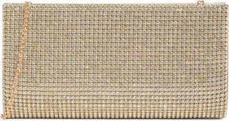 Jessica McClintock Elaine Oversize Rhinestone Embellished Clutch in Light Gold at Nordstrom Rack
