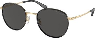 Coach Mens 52mm Shiny Light Gold / Black Sunglasses