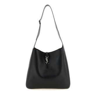 Saint Laurent Tassen, Heren, Zwart, ONE Size, Leer, Maxi Le 5 &agrave; 7 Gobo Schoudertas