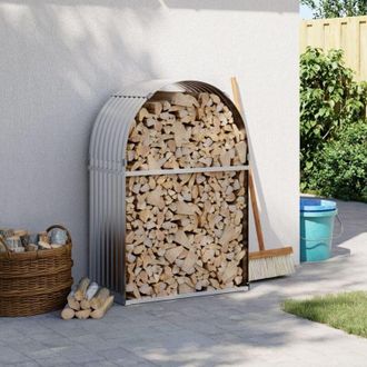 vidaXL Le&ntilde;ero De Acero Galvanizado Plateado 80x45x120 Cm Vidaxl