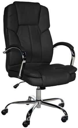 Clp Silla de oficina giratoria regulable en Simil cuero Negro