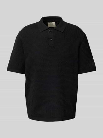 Redefined Rebel Regular Fit Poloshirt mit Strukturmuster Modell FERDINAND in Black, Gr&ouml;&szlig;e XL