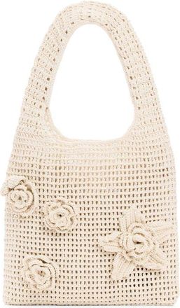 Desigual Crochet Flower Cotton Shoulder Bag in Light Beige at Nordstrom