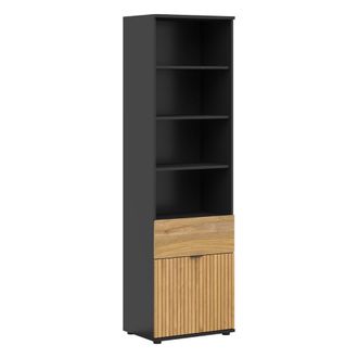 Petits Meubles Librer&iacute;a 1 puerta 1 caj&oacute;n negro tableros de aglomerado laminados