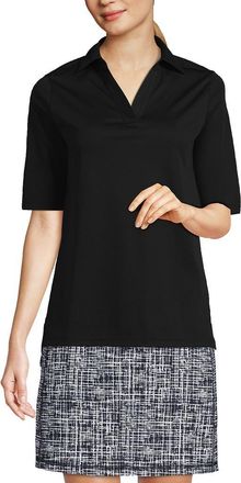 Lands End Performance Pique Polo in Black at Nordstrom, Size X-Small