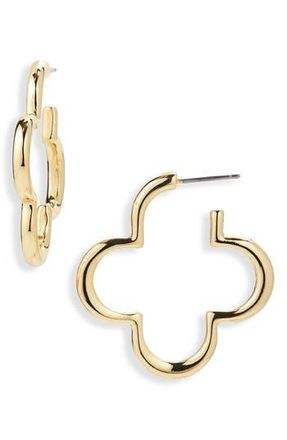 Panacea Clover Hoop Earrings in Gold at Nordstrom Rack