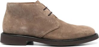 Doucal's Bruine leren laarzen - Heren - Veterlaarzen - Bruin - 44 EU - Leer - Schoenen