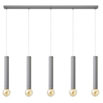 Netlighting Tuba Straight Bar Pendant Ceiling Light Grey 120cm