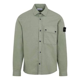 Stone Island Wappen Patch Long Sleeve Shirt Green 781511610-V0055