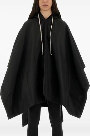 Rick Owens Poncho Concordians con coulisse - Nero