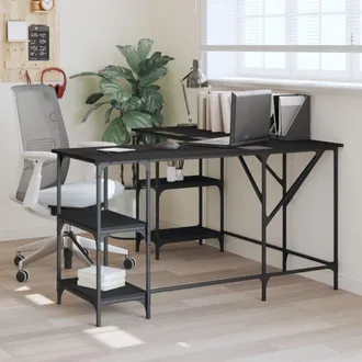 vidaXL Escritorio Madera De Ingenier&iacute;a Negro 139x139x75 Cm Vidaxl