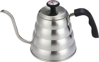OEM Cafetera De Metal Reforzado De 1 Litro Con Bandeja Antigoteo Plateada