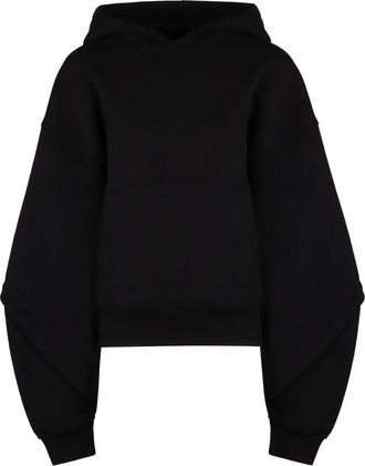 MUGLER Oversize Katoenen Hoodie - Dames - Hoodies - Zwart - S - Katoen - Hoodies & sweatvesten