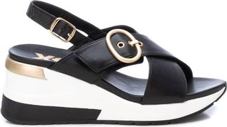 Xti Womens Wedge Cross Strap Sandals In Black