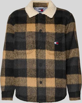 Tommy Jeans Oversized Hemdjacke mit Teddy-Fleece in Black, Größe XXL