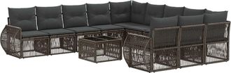 vidaXL Conjunto De Sof&aacute;s De Jard&iacute;n 12 Uds. Gris Y Gris Oscuro Vidaxl