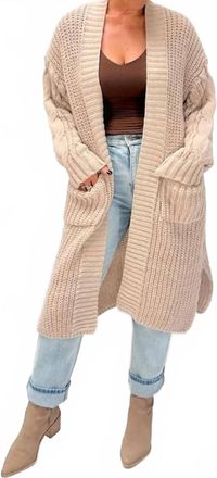 Promesa Cable Knit Cardigan In Oatmeal