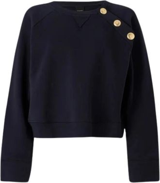 Pinko Pinko, Hoodies & sweatvesten, Dames, Blauw, M, Katoen, Margarina Maglia Felpa