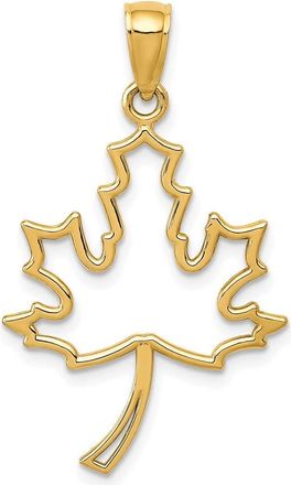 Diamond2Deal 10k Yellow Gold Maple Leaf Pendant