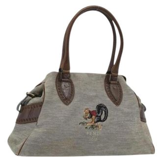 Fendi Pre-owned 8Bn 162 Hand Bag - Dames - Vintage Handtas - Grijs - ONE Size - Leer - Vintage