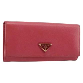 Prada Pre-owned Wallets, female, Pink, Size: ONE SIZE Pre-owned Vintage Long Wallet