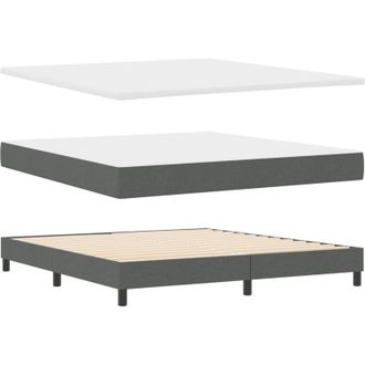 vidaXL vidaXL Box Spring Bed with Mattress - Dark Grey, 180x200 cm, Fabric