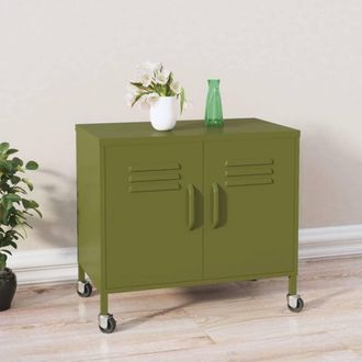 Berkfield Home Storage Cabinet Olive Green 60x35x56 cm Steel | Size: 60 x 35 x 56 cm