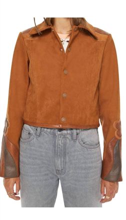Mother The Open Book Jacket In Dark Caramel