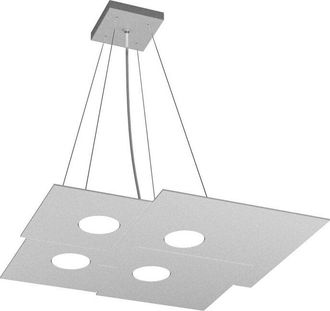 Top-Light Sospensione Moderna Plate Metallo Grigio 4 Luci Gx53