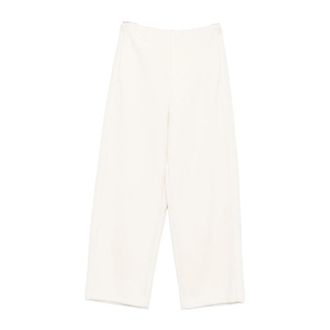 Max Mara Wide Leg Cropped Trousers - female - Max Mara - Wide Trousers - White - S - Trousers