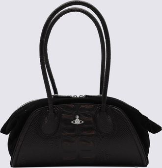 Vivienne Westwood Black And Brown Leather Top Handle Bag
