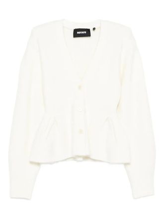 Rotate peplum V-neck cardigan - White