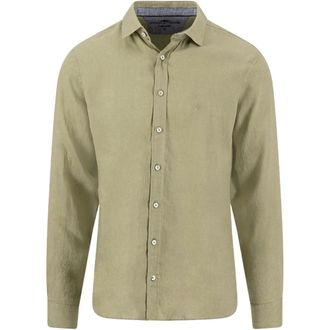 Fynch-Hatton Kent Kraag Puur Linnen Shirt - Heren - Overhemden - Beige - Maat: XL Linnen