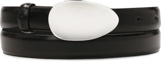 Kazar Zwarte riem met grote metalen gesp - Dames - Riemen - Zwart - 100 CM - Leer - Accessoires