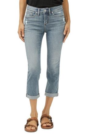 Silver Jeans Co Suki Curvy Mid Rise Capri Jeans in Belle at Nordstrom, Size 28