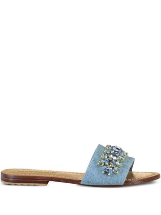 Mystique Calgary sandals - women - Rubber/Denim/Calf Leather - 10 - Blue