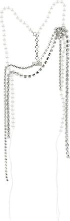 Maison Margiela Accessoires, Dames, Grijs, ONE Size, Parels en Zirkonia Ketting