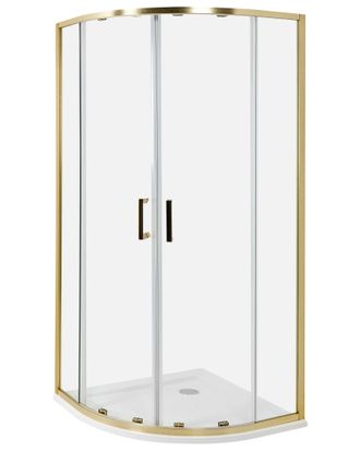 Beliani Box Doccia Vetro Temperato Doppia Porta Nero 90 X 90 X 185 Cm Jukatan