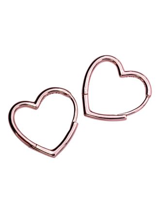 Pandora Small Asymmetric Heart Pandora Rose Hoop Earrings