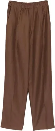 Laneus Broeken, Heren, Bruin, L, Leer, Wijde broek