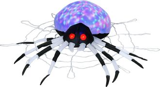 HOMCOM 5FT Long Halloween Inflatable Spider Blow-Up Outdoor LED Garden Display | TJ Hughes