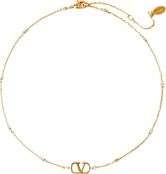 Valentino Accessoires, Dames, Geel, ONE Size, Mini V Logo Signature Ketting