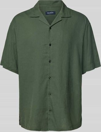 Mc Neal Loose Fit Freizeithemd aus Leinen-Viskose-Mix in Khaki, Gr&ouml;&szlig;e L