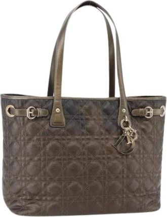 Dior Pre-owned Tote Bags, female, Brown, Size: ONE SIZE Pre-owned Coated Canvas Tote Bag