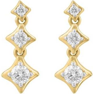 Effy 14K Gold Plated Sterling Silver Diamond Drop Earrings at Nordstrom Rack